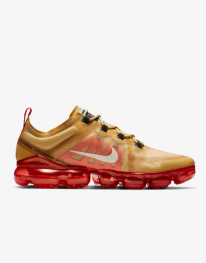 2019 Nike Air VaporMax Gold Red Shoes - Click Image to Close